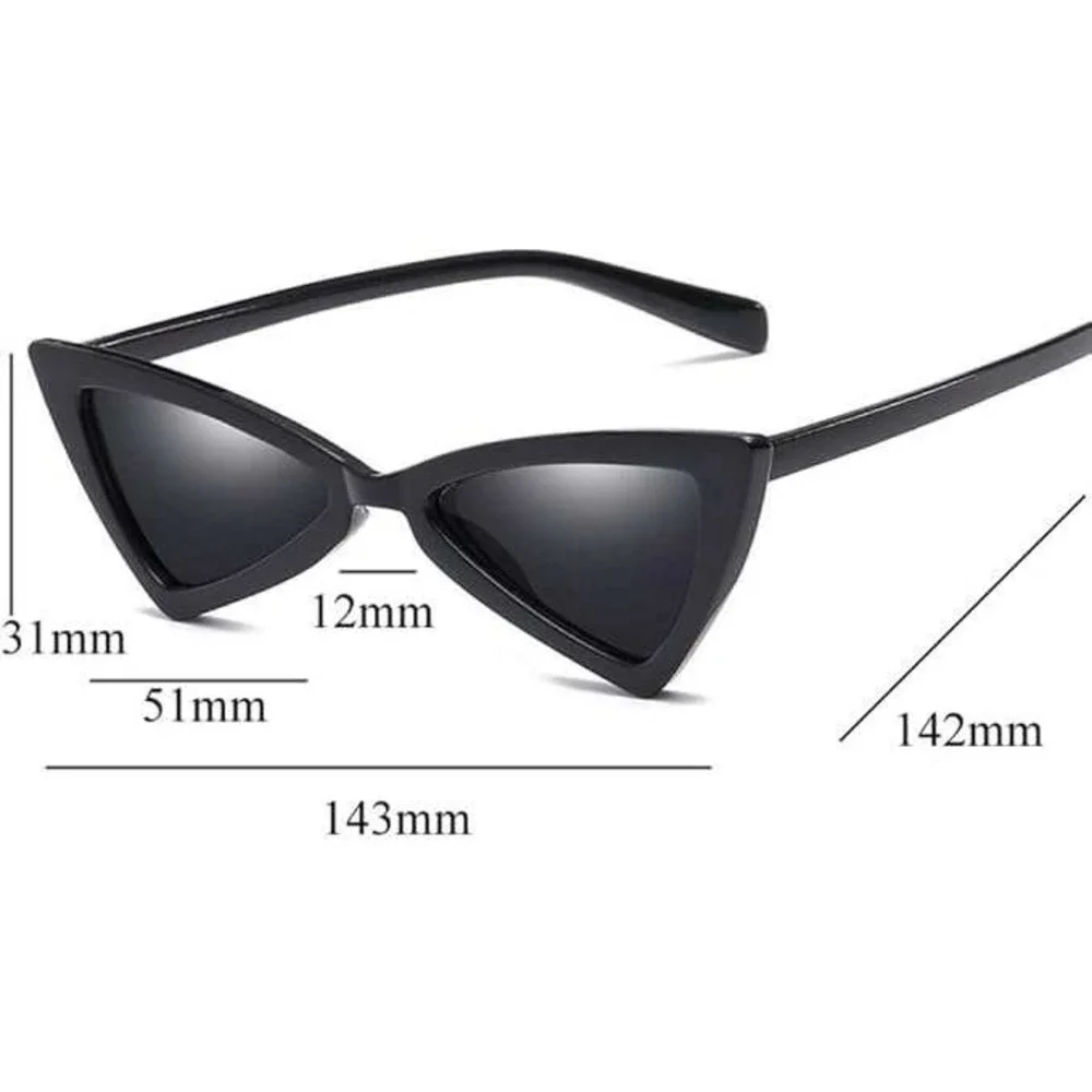 Cat Eye Sunglasses Women Fashion Trendy Designer Vintage Style Black Frame Gafas